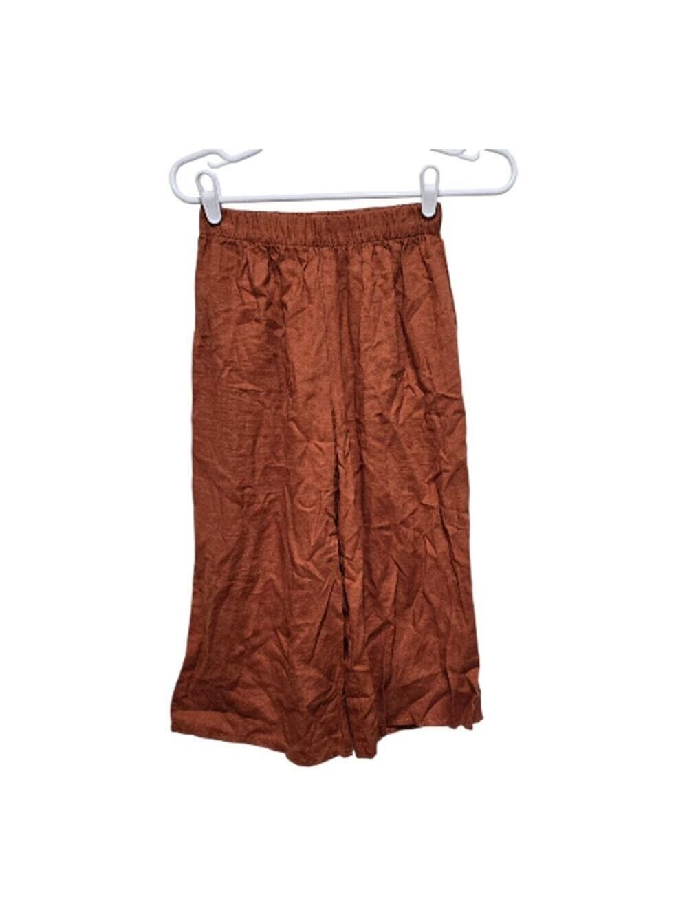 Urban Renewal Linen Blend Wide Leg Crop Pants XS Rust